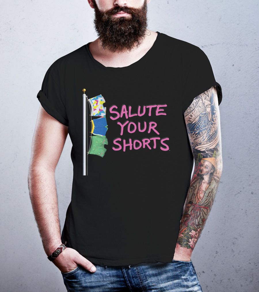 Salute Your Shorts Nickelodeon Flagpole Boxer Shorts Iconic 90s T-Shirt