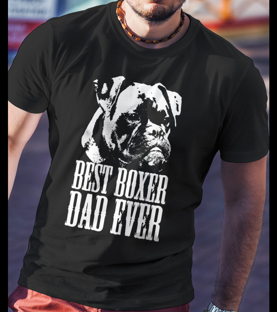Best Boxer Dad Ever Dog Dad Love Mens T-Shirt