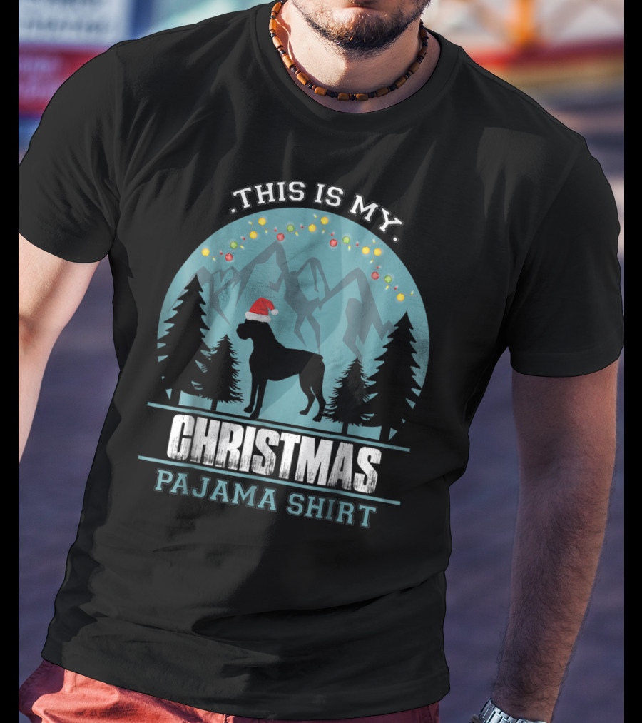 This Is My Christmas Pajama Shirt Boxer Dog T-Shirt