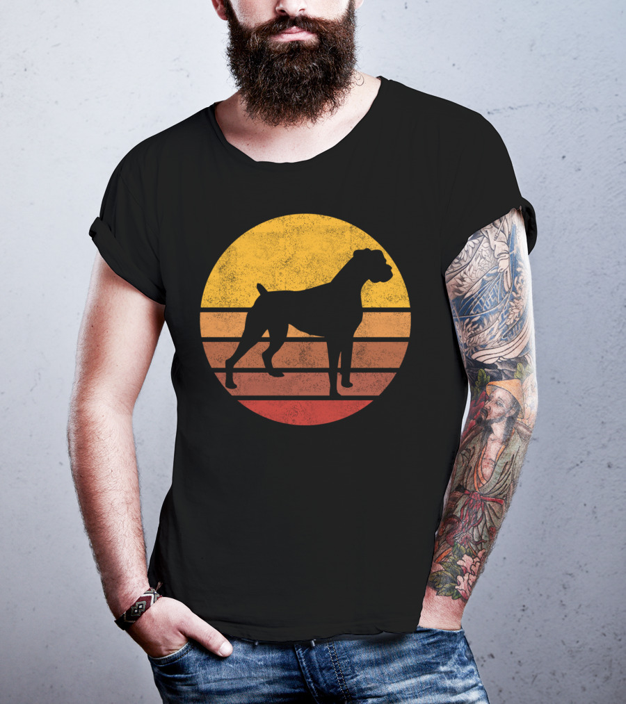 Vintage Sunset Boxer Dog T-Shirt