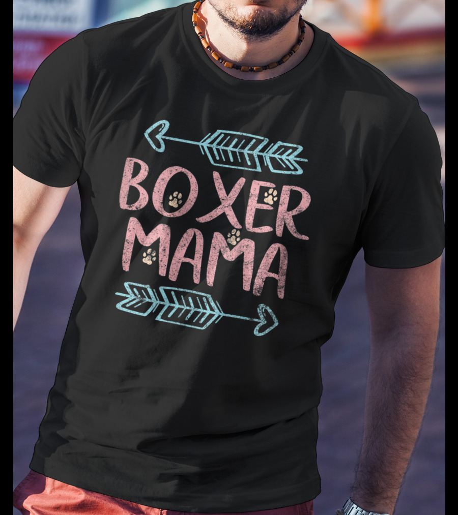 Boxer Mama Arrows Paw Prints T-Shirt