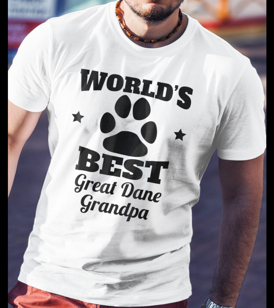 World's Best Great Dane Grandpa Paws And Stars T-Shirt