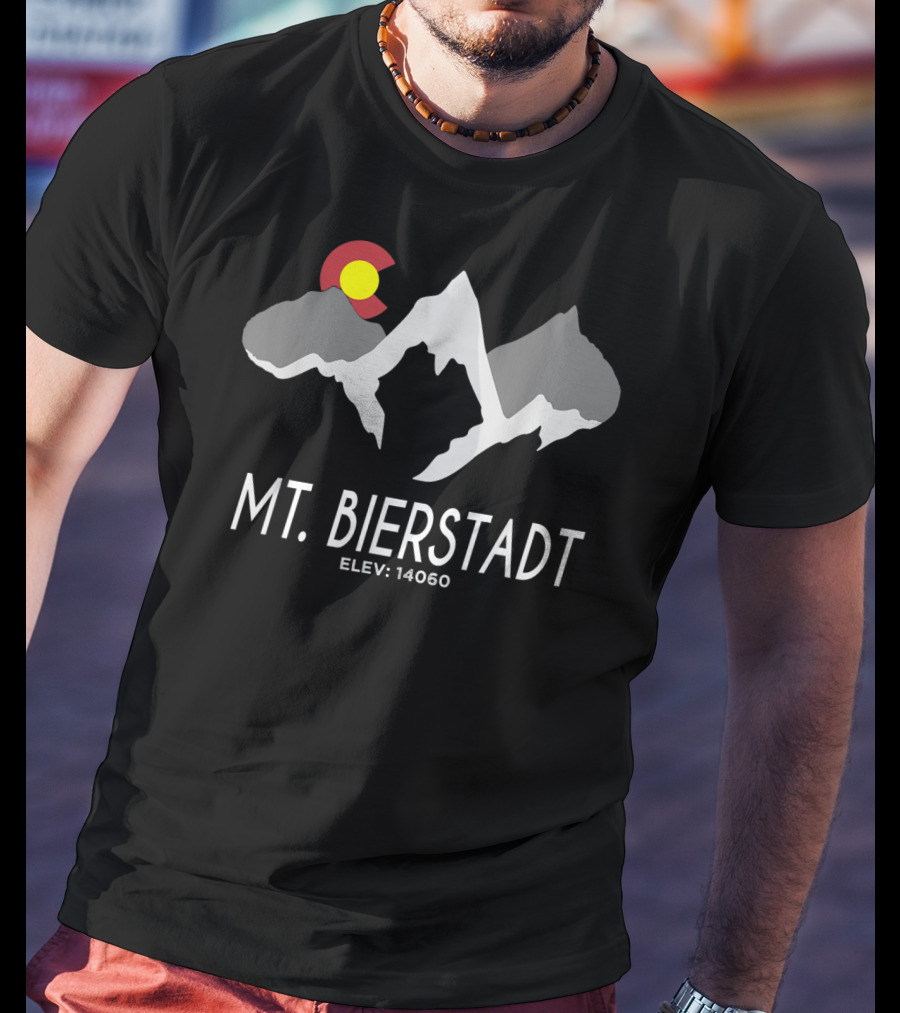 Mt. Bierstadt Elevation 14060 Colorado Mountain Hiking T-Shirt