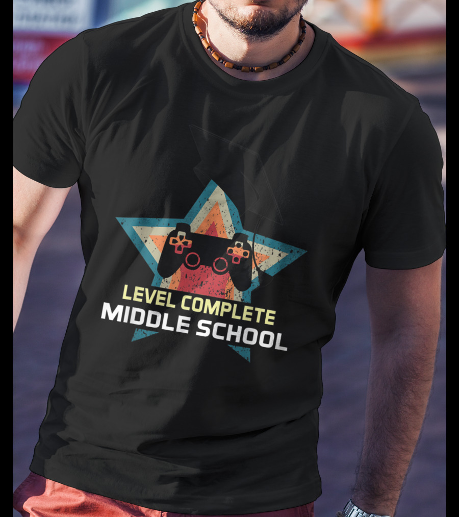 Level Complete Middle School 8th Grade Graduation Junior High Gamer T-Shirt