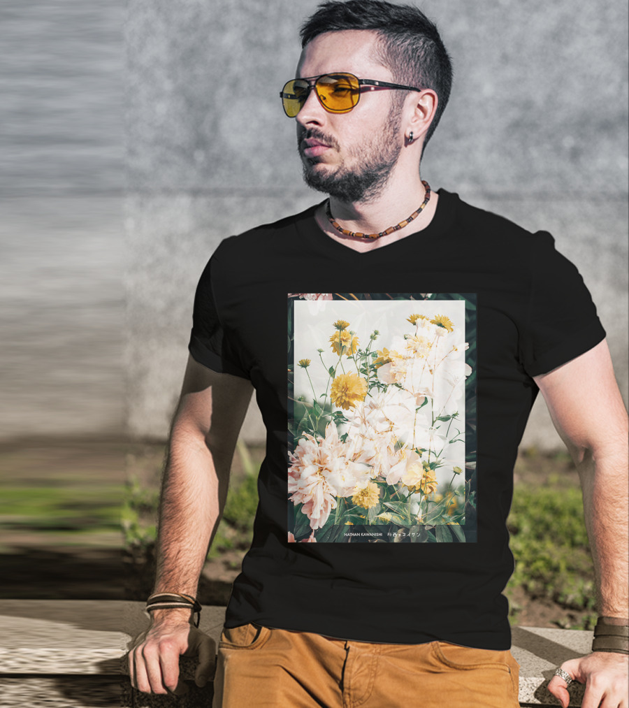 Aesthetic Floral Nathan Kawanishi Streetwear Fashion Grap T-Shirt