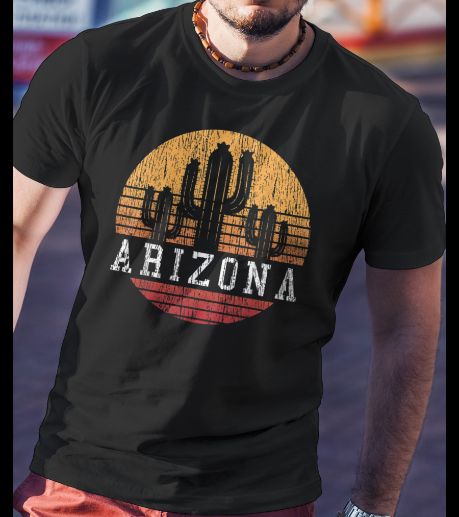 Arizona Vintage Cactus Desert Sunset Retro T-Shirt