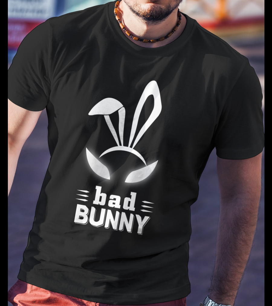 Bad Bunny Custom Cute And Funny Bunny Ears T-Shirt