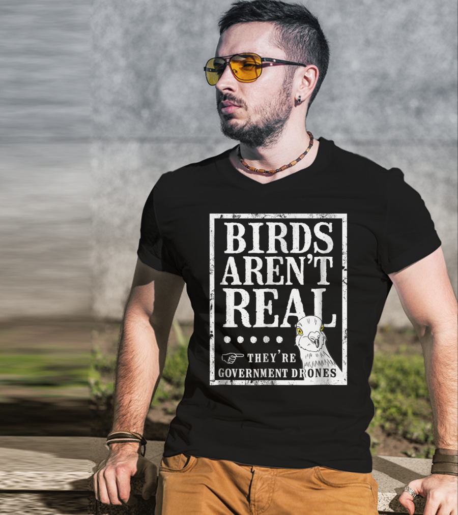 Birds Aren't Real They're Government Drones Meme T-Shirt