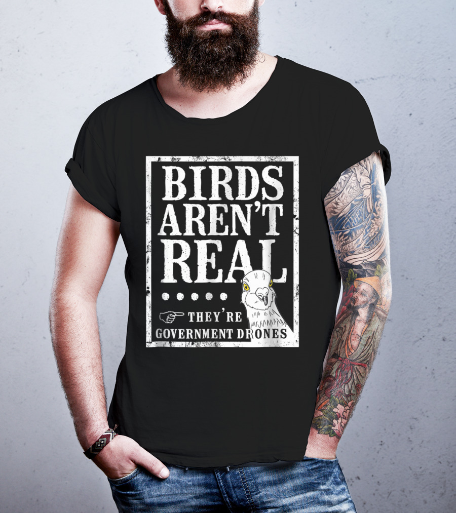 Birds Aren't Real They're Government Drones Meme T-Shirt