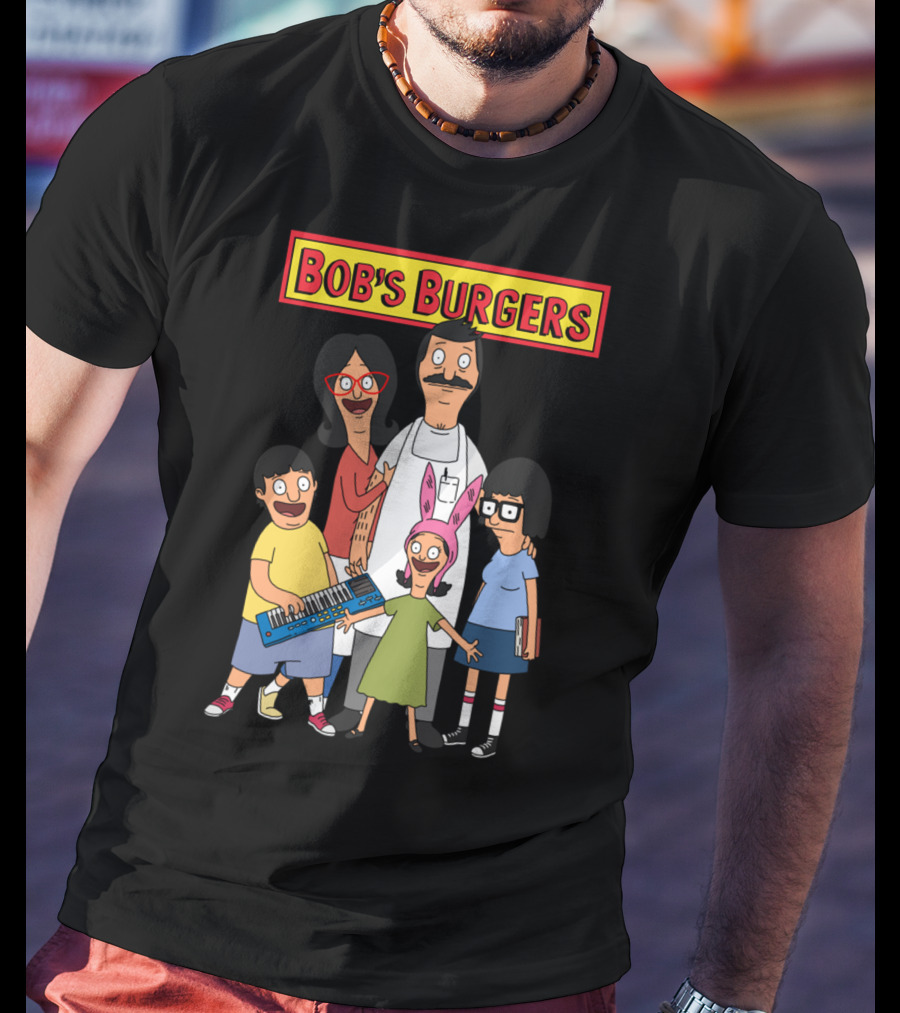 Bob's Burgers Animated Family Group With Bob Linda Tina Gene Louise T-Shirt