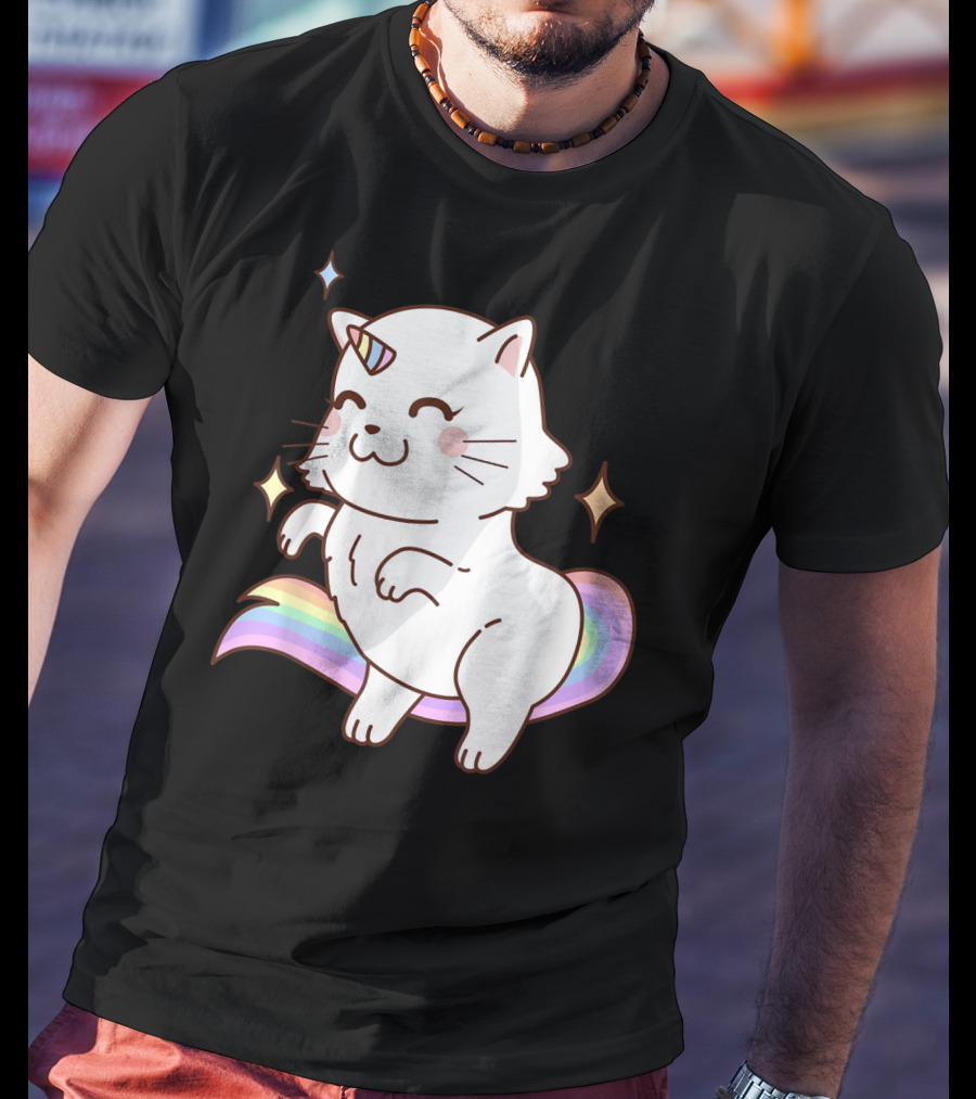 Caticorn Rainbow Cat Kittycorn Unicorn Kawaii Sparkles T-Shirt