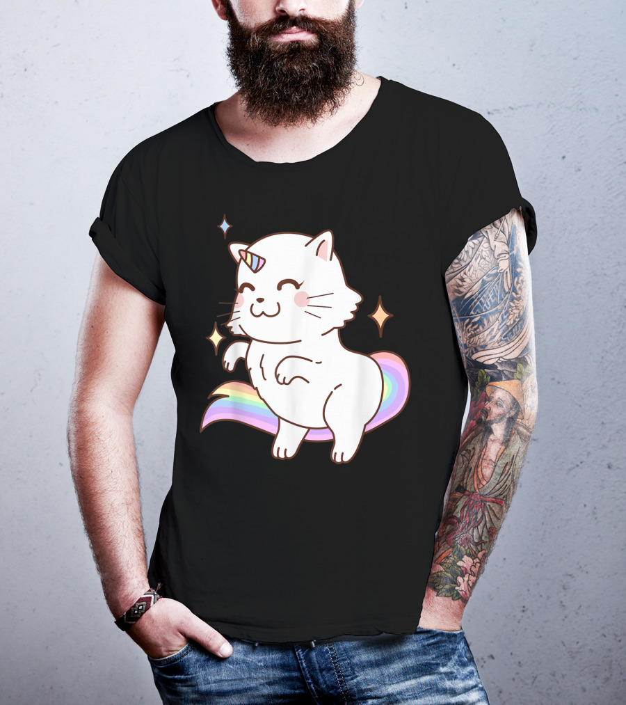 Caticorn Rainbow Cat Kittycorn Unicorn Kawaii Sparkles T-Shirt