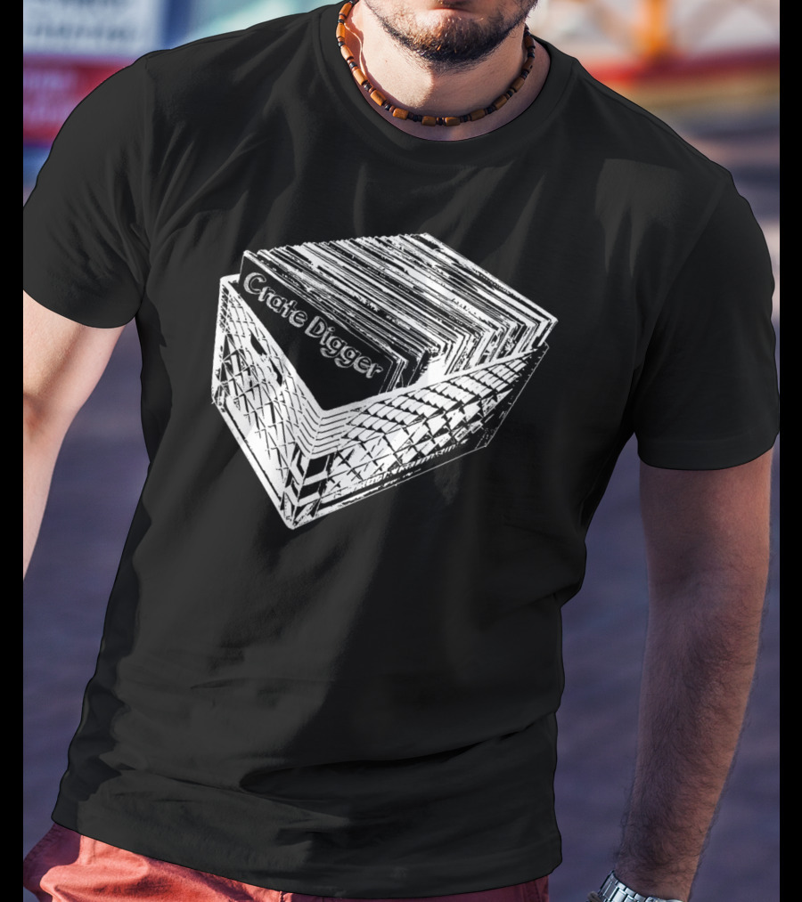 Crate Digger Vinyl Records Collection DJ Enthusiast T-Shirt