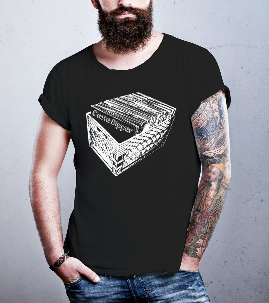 Crate Digger Vinyl Records Collection DJ Enthusiast T-Shirt