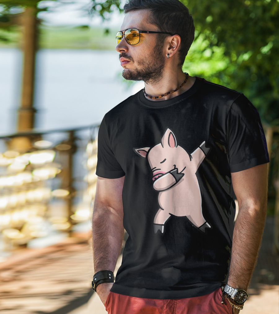 Dabbing Piggy Piglet Youth Gesture T-Shirt