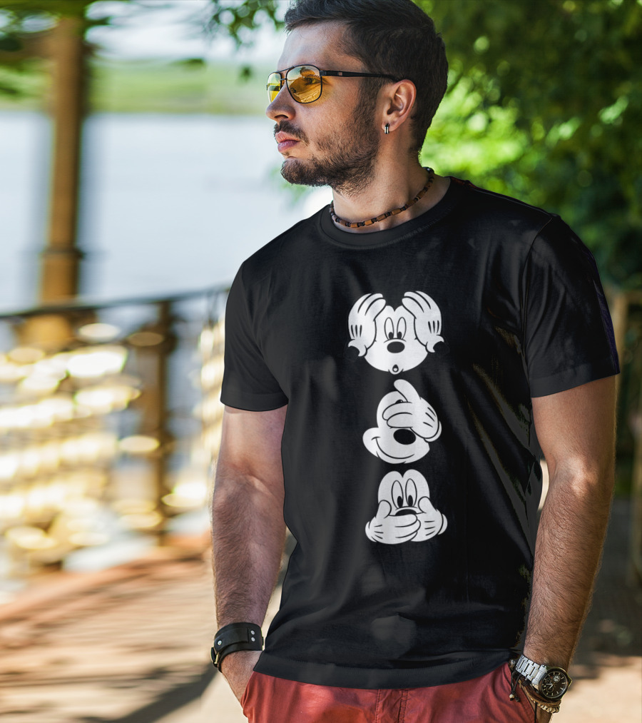 Disney Mickey Mouse Hear No Evil See No Evil Speak No Evil T-Shirt