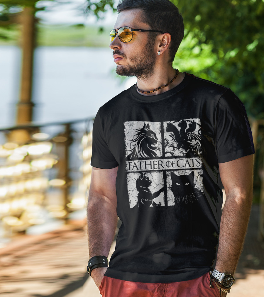 Father Of Cats Mythical And Fierce Cat Lovers T-Shirt