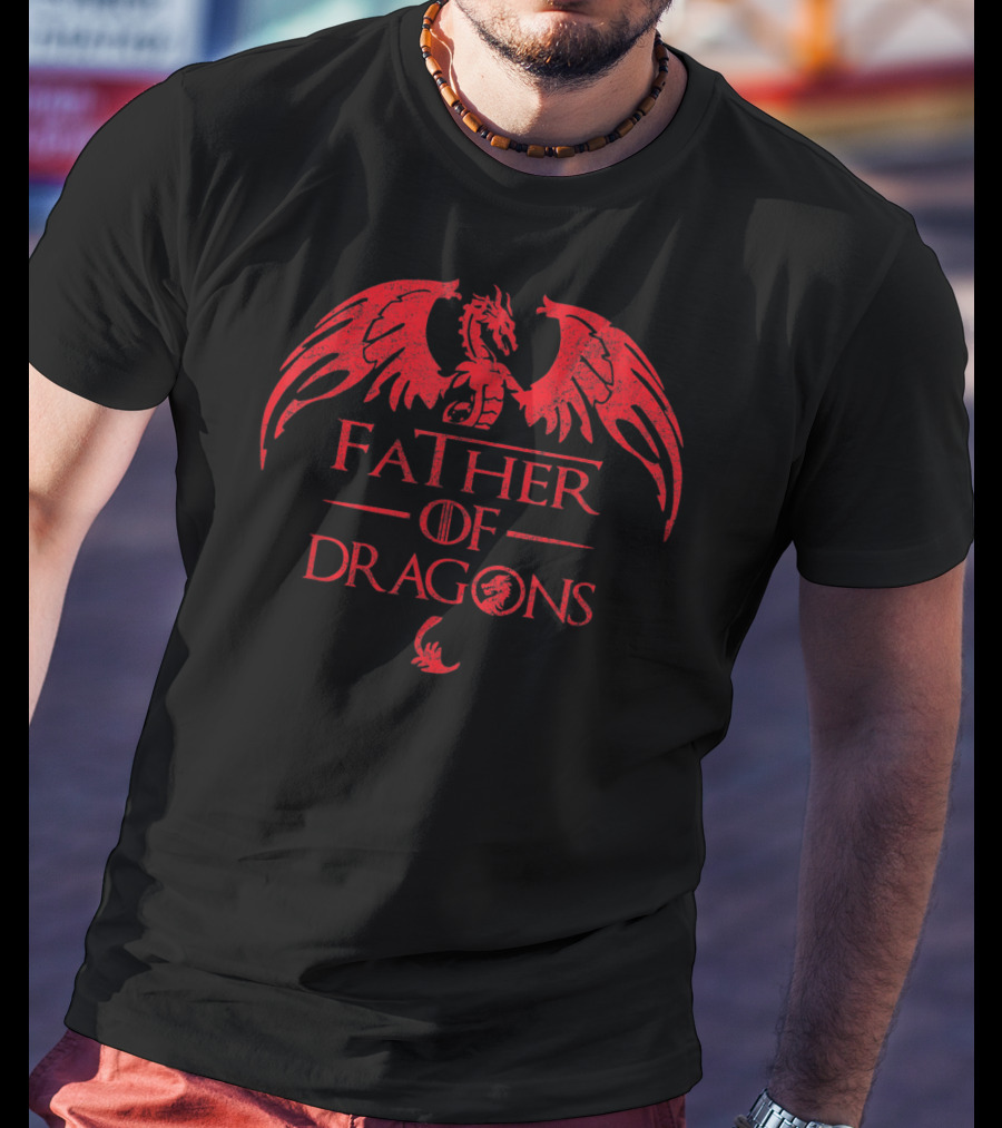 Father Of Dragons Best Fantasy Red Dragon T-Shirt