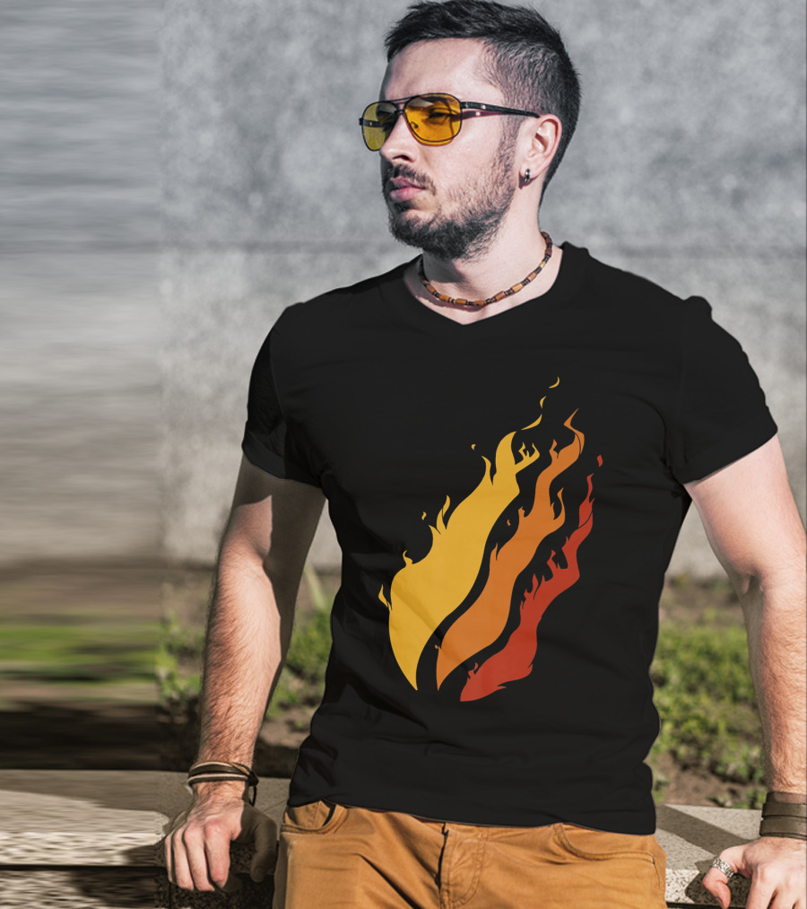 Fire Nation Boys Gaming Playz Streamer Gamer Fiery Flame Elements T-Shirt