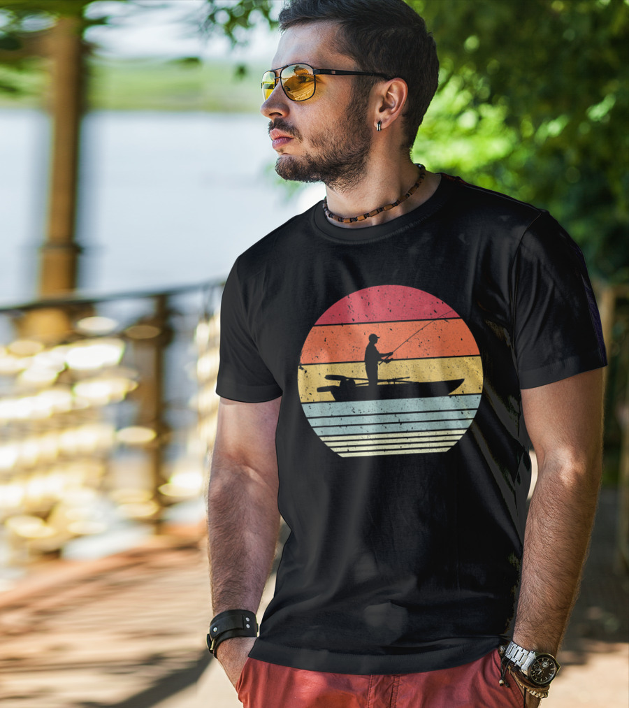 Sunset Fishing Style For Fisherman T-Shirt