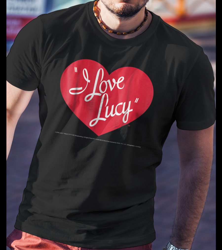 I Love Lucy Heart Script Text T-Shirt