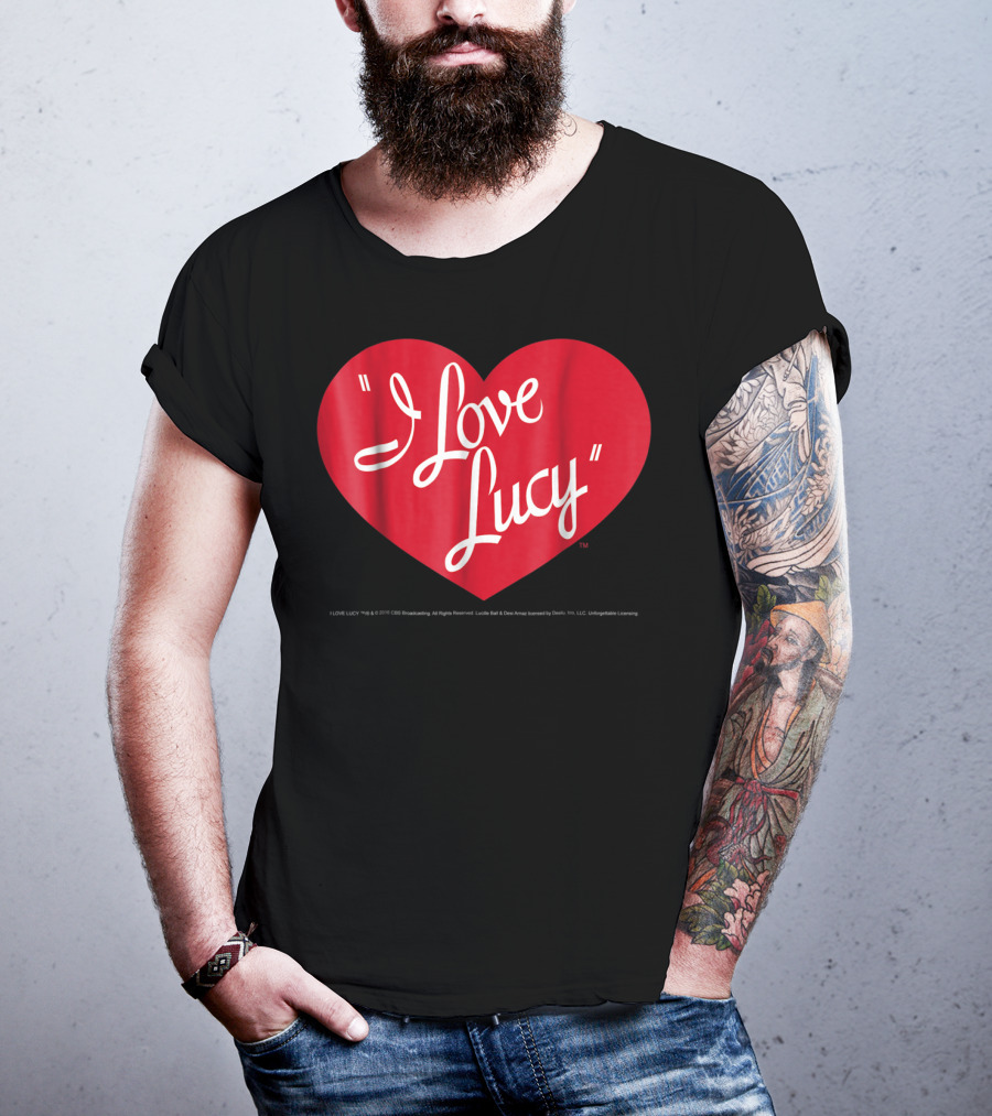 I Love Lucy Heart Script Text T-Shirt