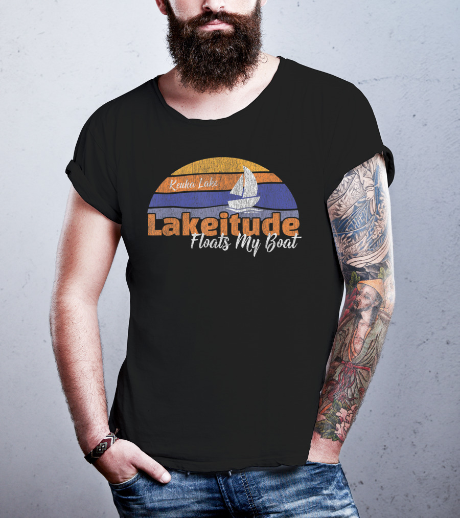 Keuka Lake Lakeitude Floats My Boat Boating Fun T-Shirt
