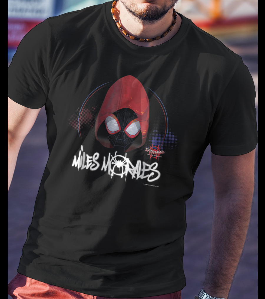 Marvel Spider Man Spiderverse Miles Morales Red Hood T-Shirt