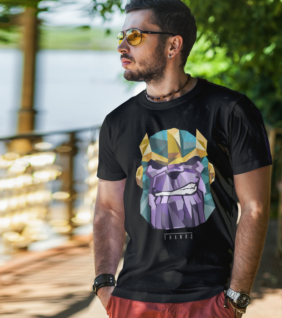Marvel Thanos Geometric Low Poly Head T-Shirt