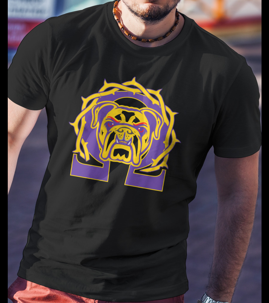 Omega Que Dawg Psi Phi Purple Gold Bulldog T-Shirt