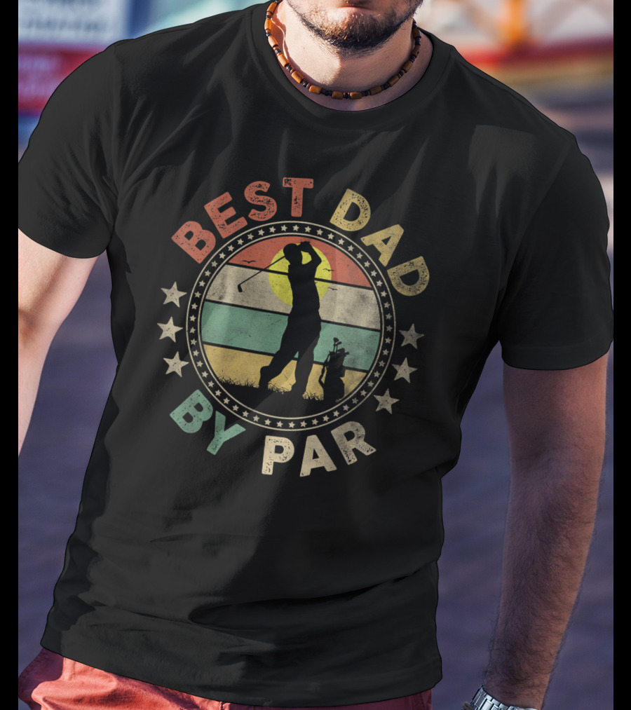 Best Dad By Par Vintage Golf Father's T-Shirt