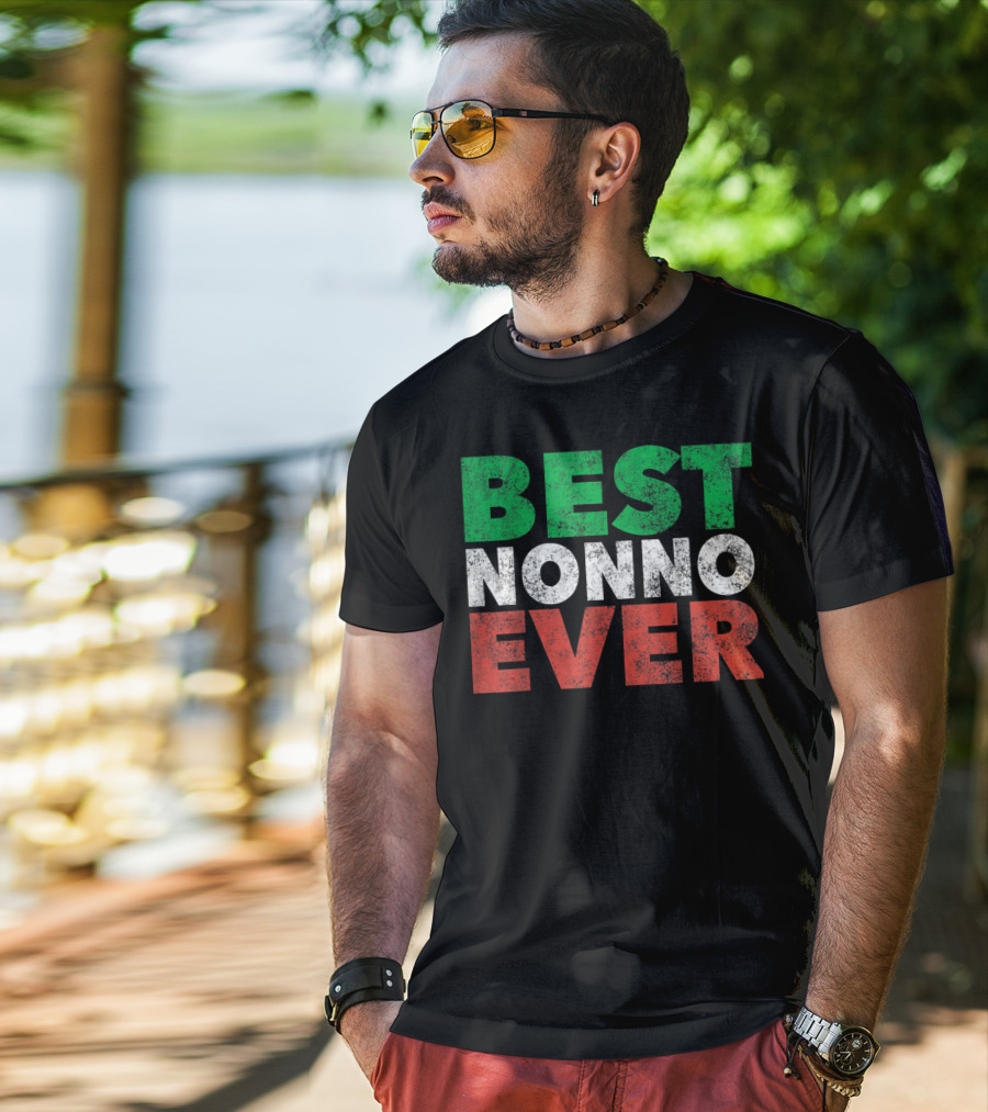 Best Nonno Ever Italian Grandfather Flag Colors T-Shirt