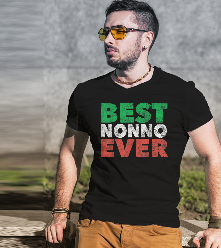 Best Nonno Ever Italian Grandfather Flag Colors T-Shirt