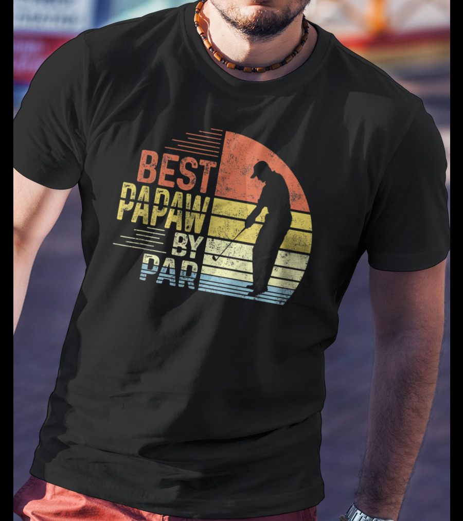Best Papaw By Par Father's Day Golf Silhouette Vintage T-Shirt