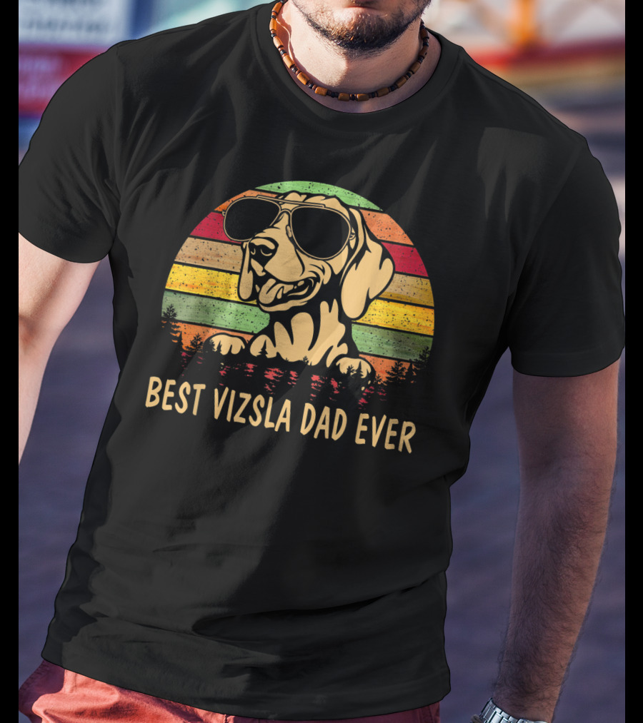 Best Vizsla Dad Ever Men's Father's Day Vizsla Dog T-Shirt
