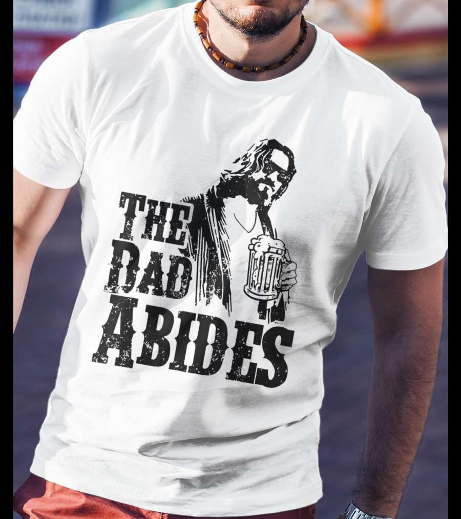 Mens Dad Abides Holding Beer Mug T-Shirt