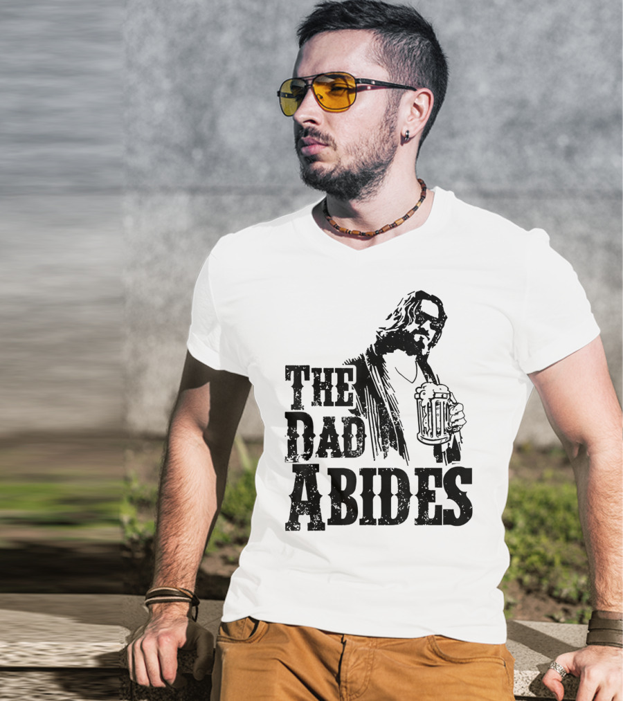 Mens Dad Abides Holding Beer Mug T-Shirt