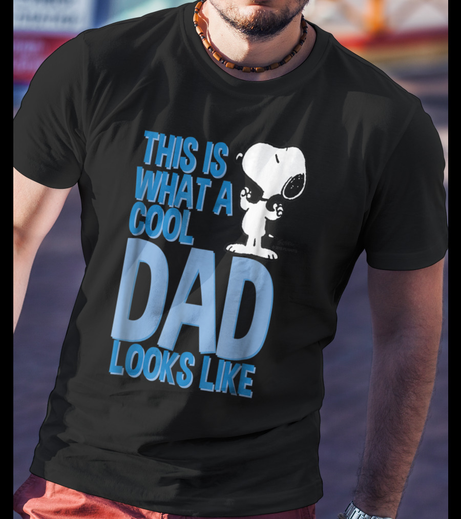 Snoopy This Is What A Cool Dad Looks Like Peanuts Mens T-Shirt
