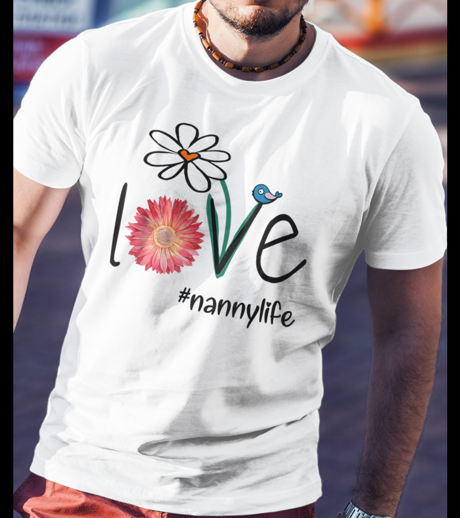 Love Floral Heart Mom Nanny Life #mimilife T-Shirt