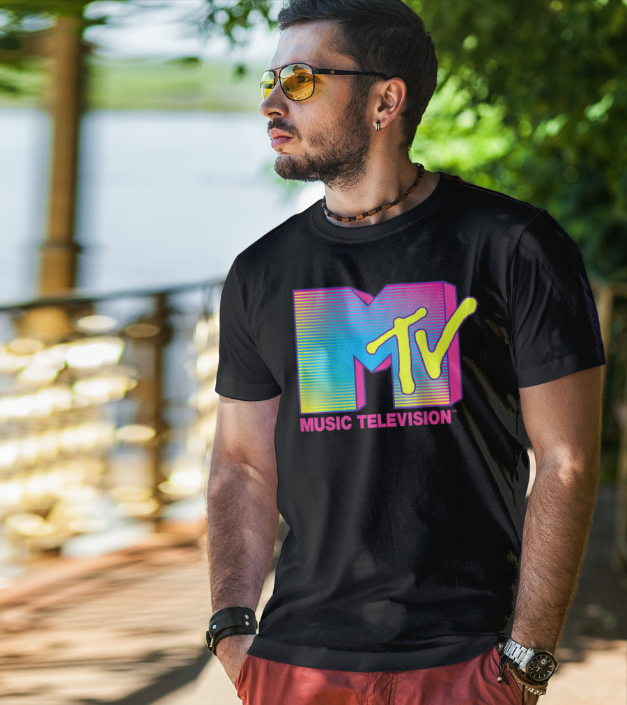 MTV Music Television Fluorescent Colors T-Shirt