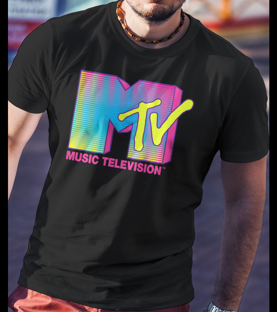 MTV Music Television Fluorescent Colors T-Shirt