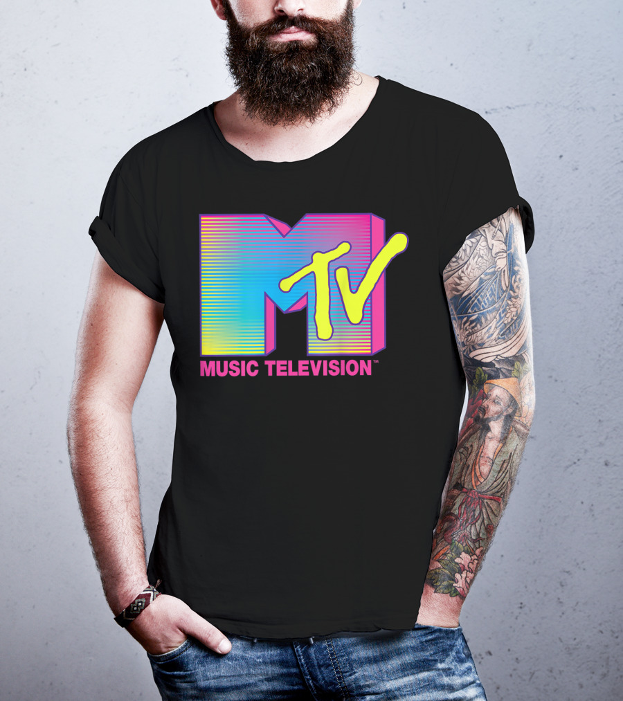 MTV Music Television Fluorescent Colors T-Shirt