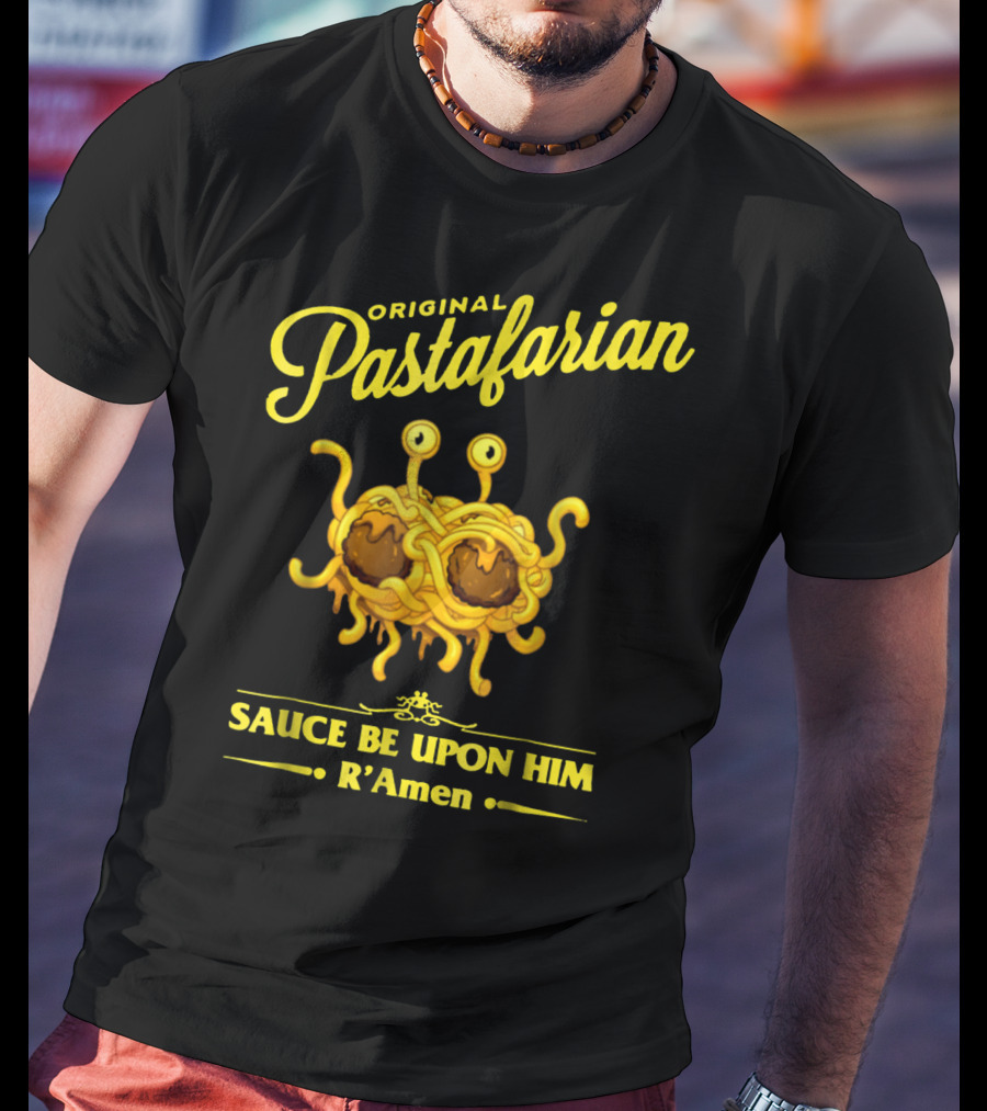 Original Pastafarian Sauce Be Upon Him R’Amen T-Shirt