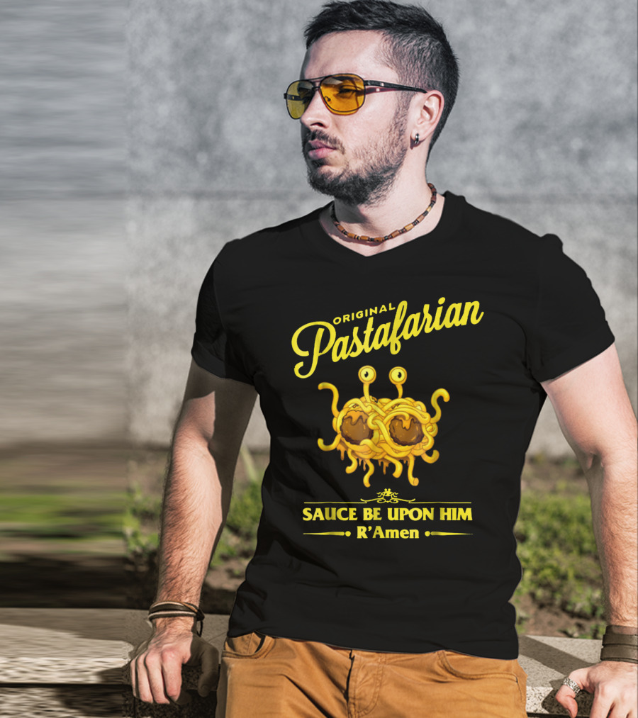 Original Pastafarian Sauce Be Upon Him R’Amen T-Shirt