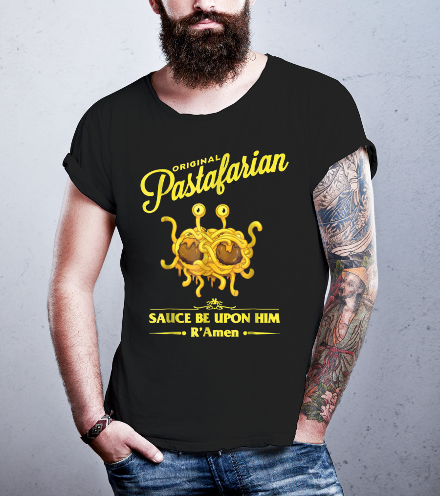 Original Pastafarian Sauce Be Upon Him R’Amen T-Shirt