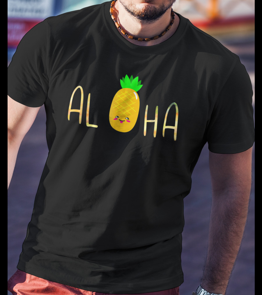 Aloha Pineapple Hawaii Beaches Hawaiian Fruit T-Shirt