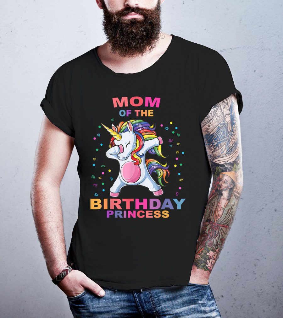 Mom Of The Birthday Princess Unicorn Dab T-Shirt