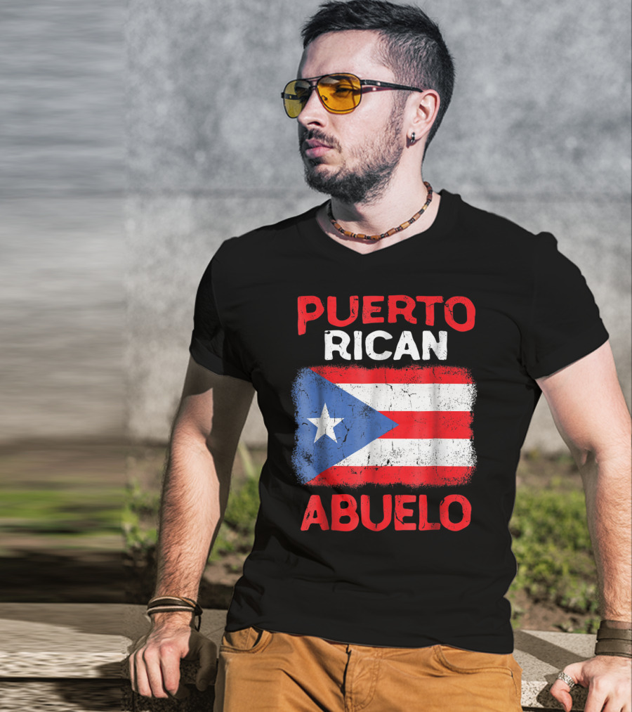 Puerto Rican Abuelo Grandpa Flag Fathers T-Shirt
