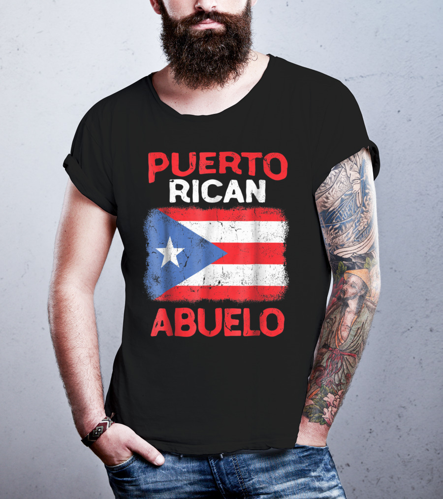 Puerto Rican Abuelo Grandpa Flag Fathers T-Shirt