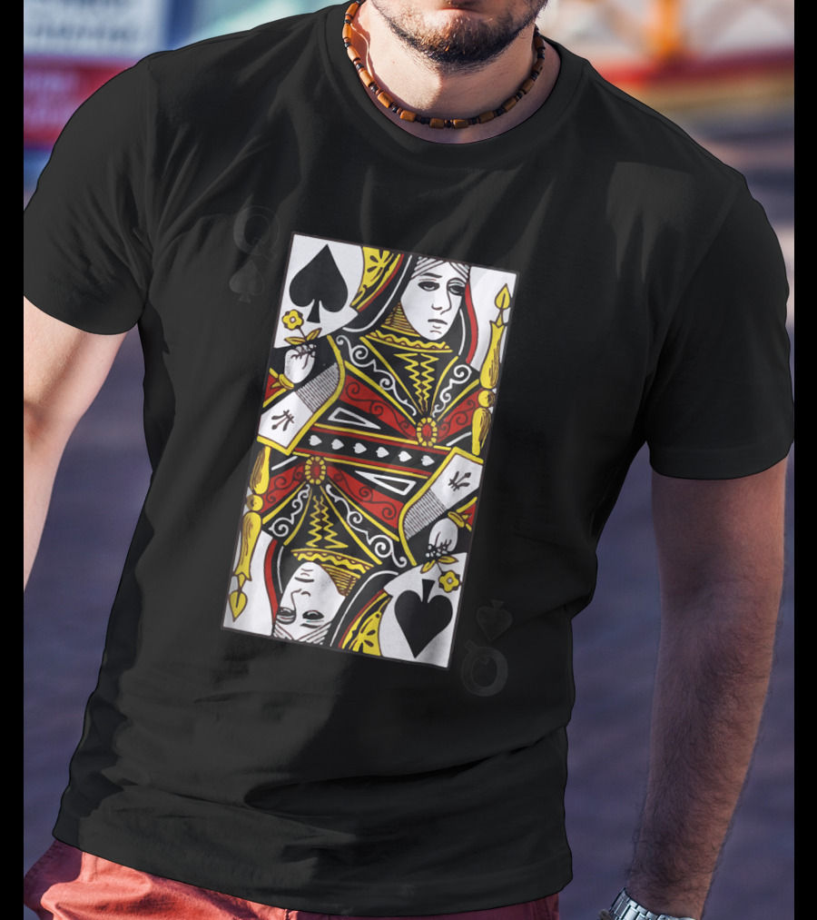 Queen Of Spades Playing Card Poker Blackjack T-Shirt